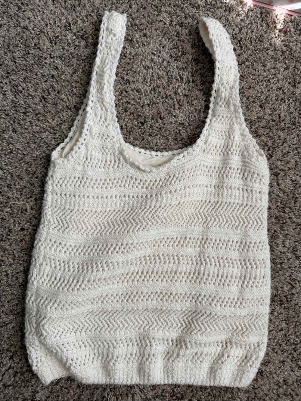 Abercrombie & Fitch Cream Crochet Tank Top